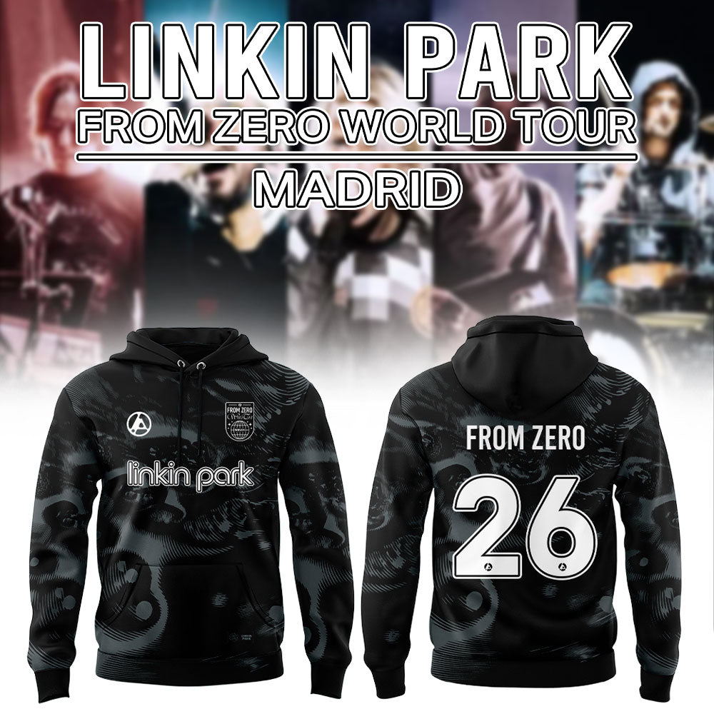 Linkin Park Official From Zero World Tour Madrid – the limited edition LPPL Football Hoodie Custom Name, Number