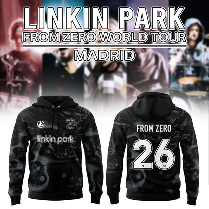 Linkin Park Official From Zero World Tour Madrid – the limited edition LPPL Football Hoodie Custom Name, Number