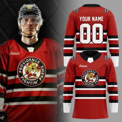 P Bruins Fightin Parms Strike Back Hockey Jersey Custom Name, Number