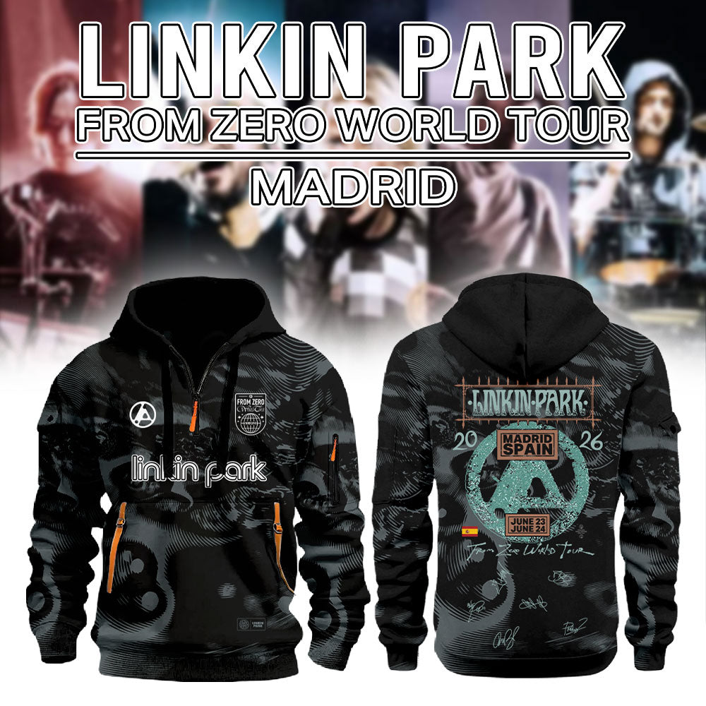 Linkin Park Official From Zero World Tour Madrid – the limited edition LPPL Football V2 Hoodie