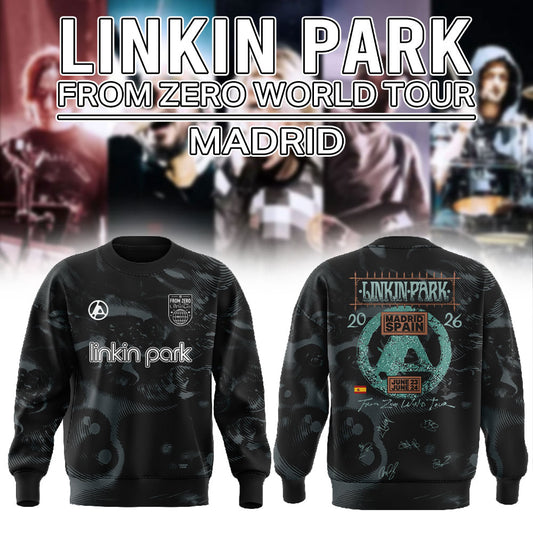 Linkin Park Official From Zero World Tour Madrid – the limited edition LPPL Football V2 Sweatshirt
