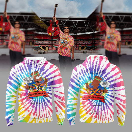 Bruno Mars performs at Wembley Stadium, London. Hoodie