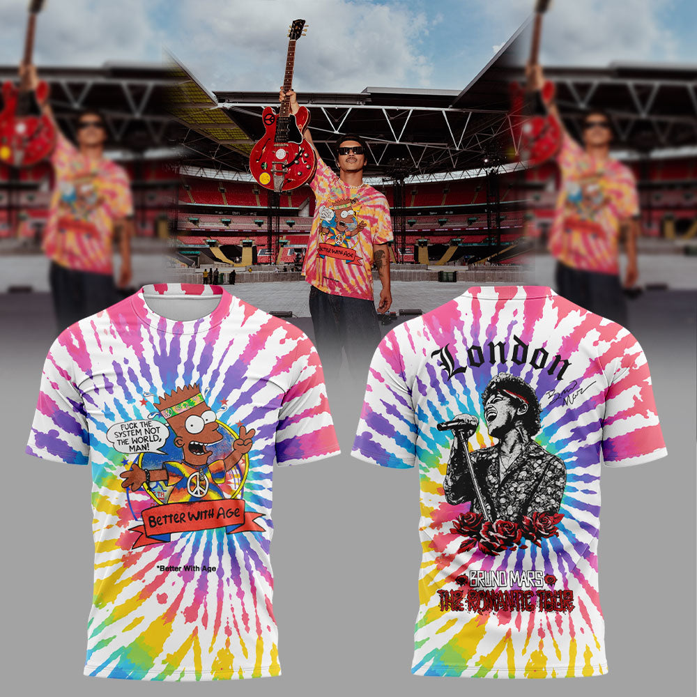 Bruno Mars performs at Wembley Stadium, London. Shirt