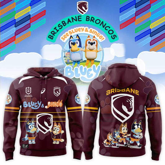 Brisbane Broncos Bluey and Bingo 2026 Limited Collection Hoodie