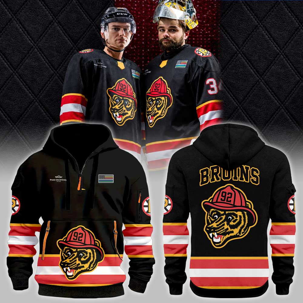 P Bruins First Responders Appreciation Night 2026 Zip 1/4 Hoodie