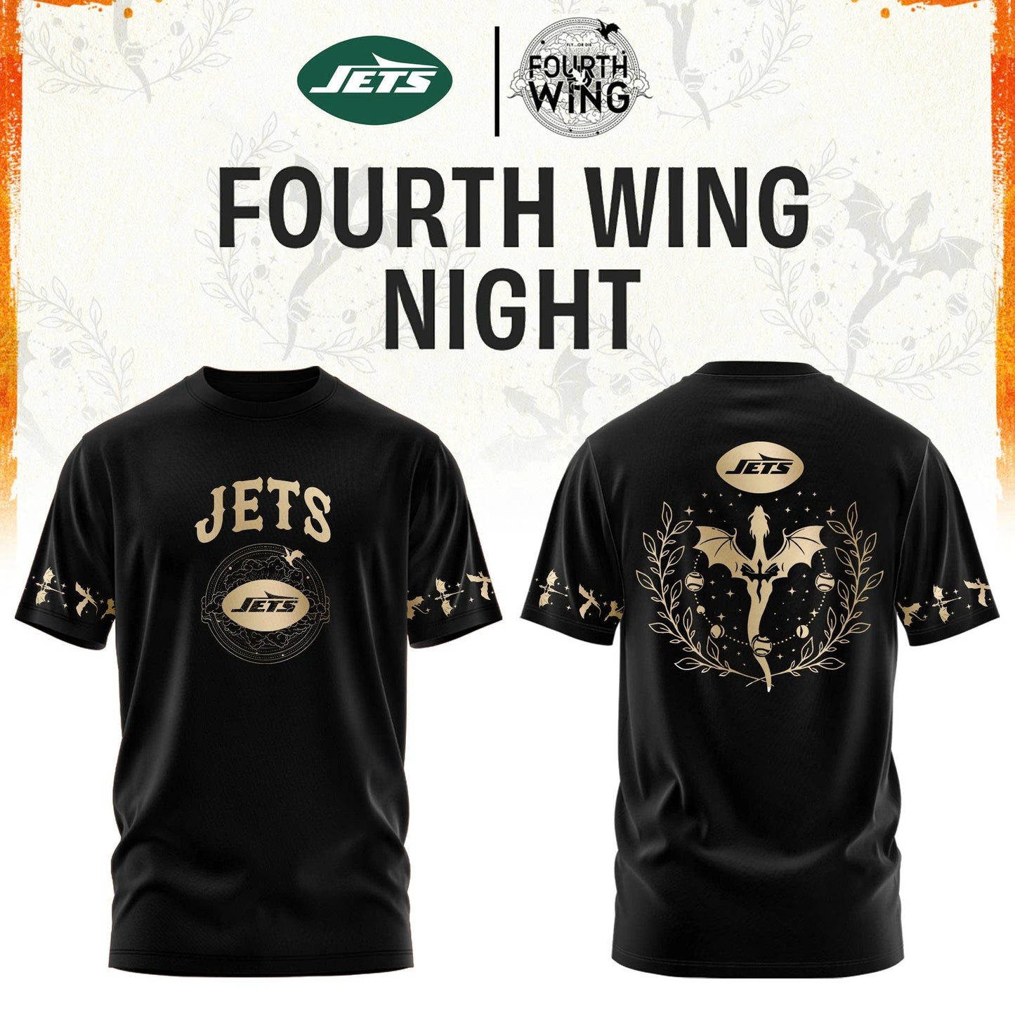 All Team NFL x Fourth Wings Night 2026 Black T-Shirt
