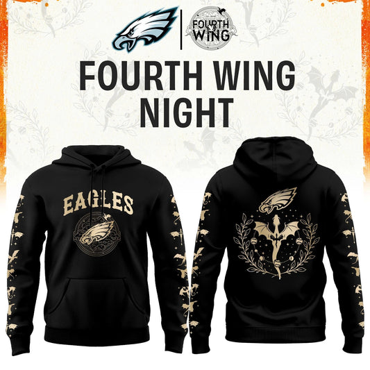 P Eagles Fourth Wings Night Black Hoodie