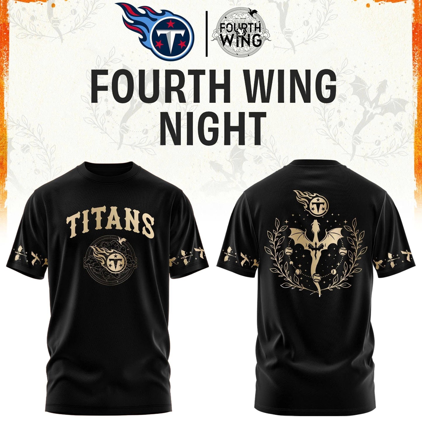 All Team NFL x Fourth Wings Night 2026 Black T-Shirt