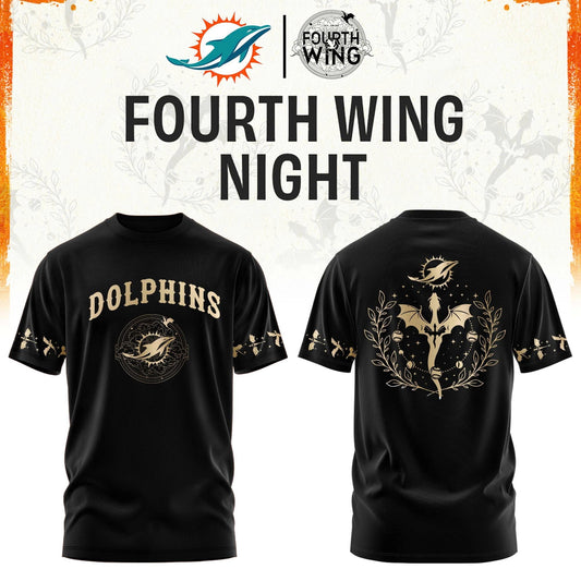 M Dolphins Fourth Wings Night Black Shirt
