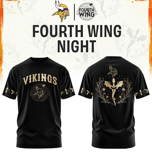 M Vikings Fourth Wings Night Black Shirt