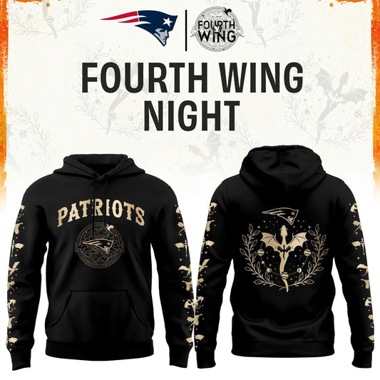 NE Patriots Fourth Wings Night Black Hoodie