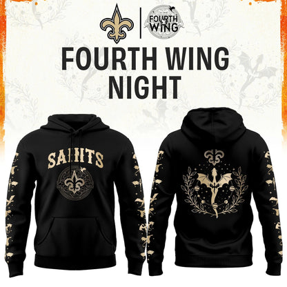 NO Saints Fourth Wings Night Black Hoodie