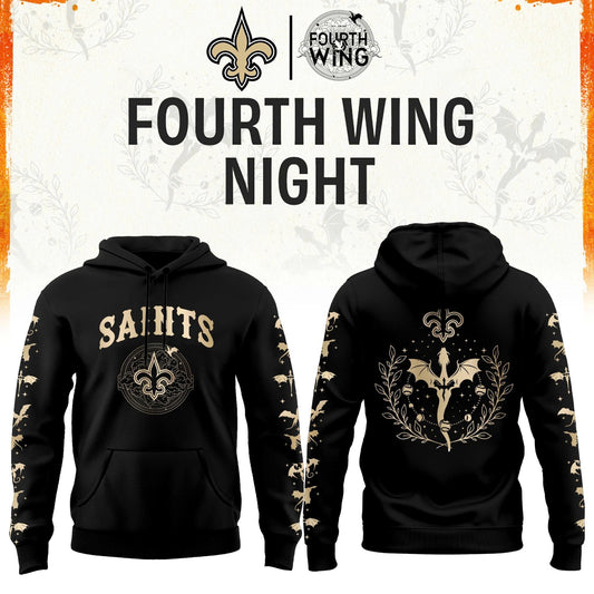 NO Saints Fourth Wings Night Black Hoodie