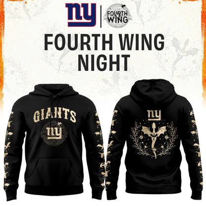 NY Giants Fourth Wings Night Black Hoodie