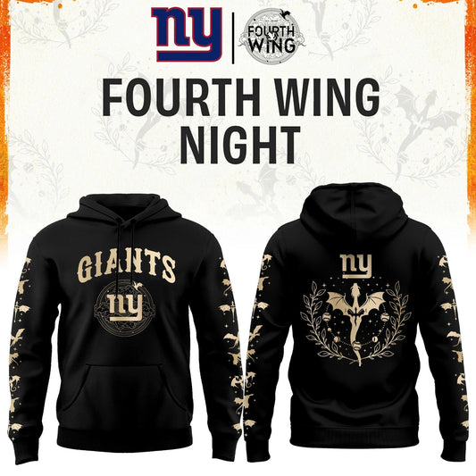 NY Giants Fourth Wings Night Black Hoodie