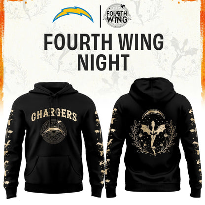 LA Chargers Fourth Wings Night Black Hoodie