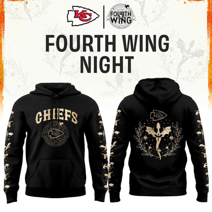 KC Chiefs Fourth Wings Night Black Hoodie