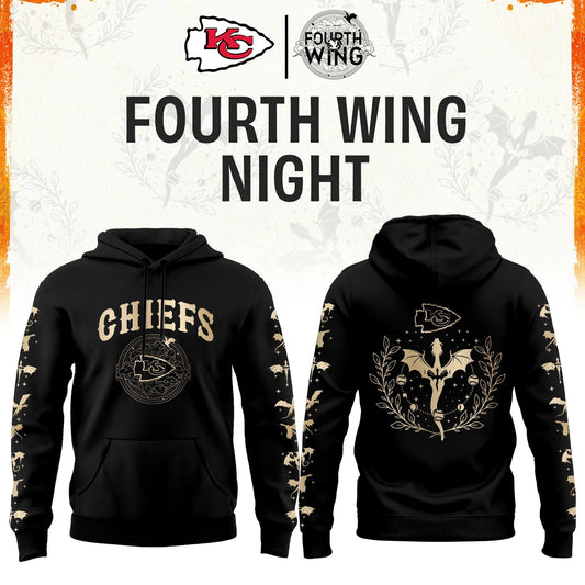KC Chiefs Fourth Wings Night Black Hoodie