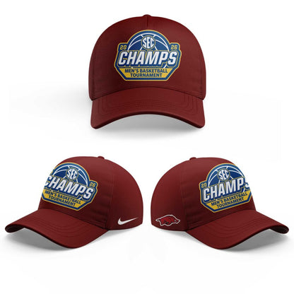 A Razorbacks Basketball 2026 SEC Men™s Basketball Tournament Champions Red Hoodie V3