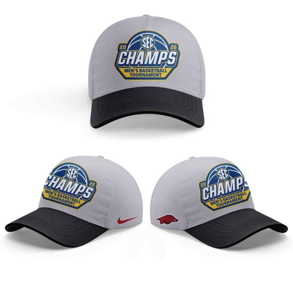 A Razorbacks Basketball 2026 SEC Men™s Basketball Tournament Champions White Shirt