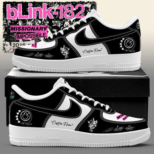 Blink‑182: Missionary Impossible Tour Signature Custom Name Black Shoes AF