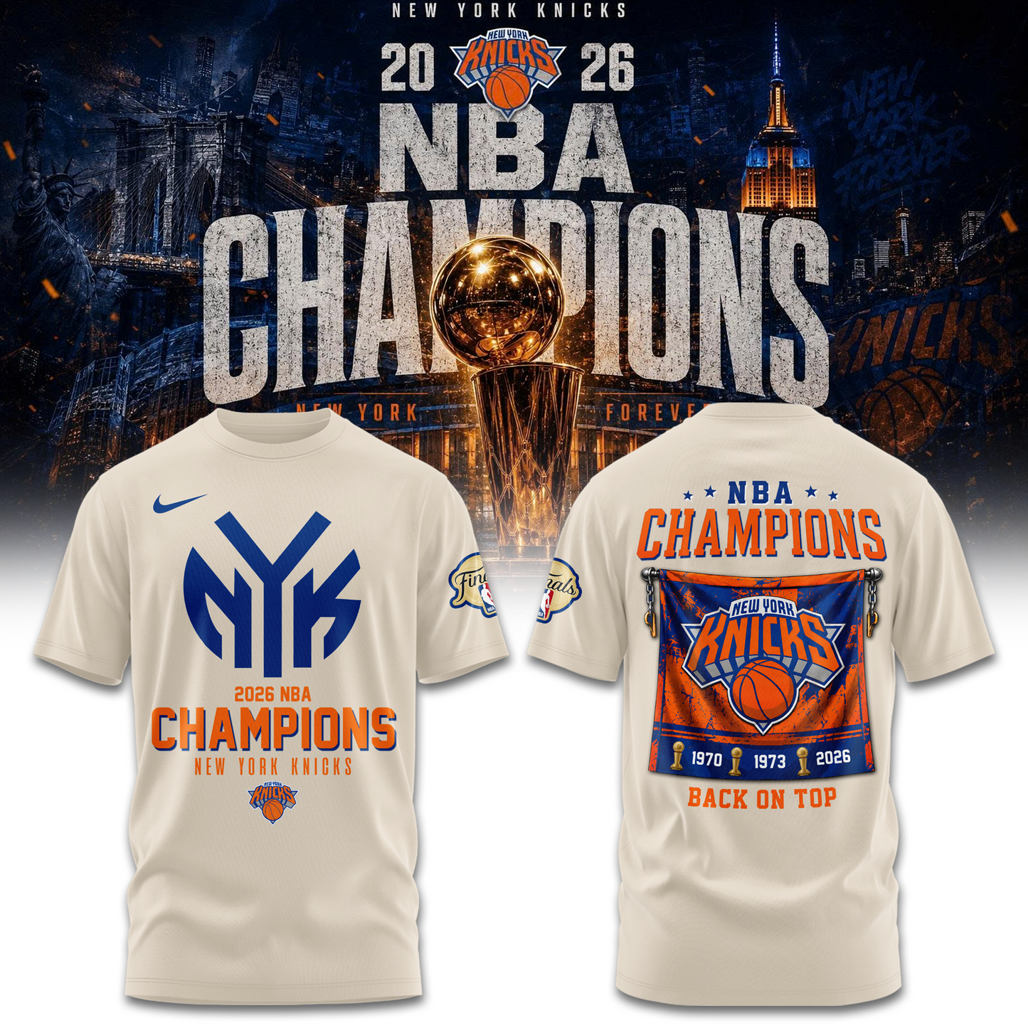 New York Knicks Basketball NBA Rings Champions Tshirt