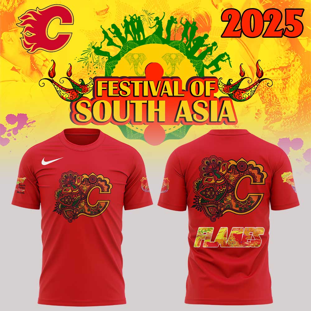 Limited Edition Calgary Flames Asian Celebration 2025 Combo Shirt