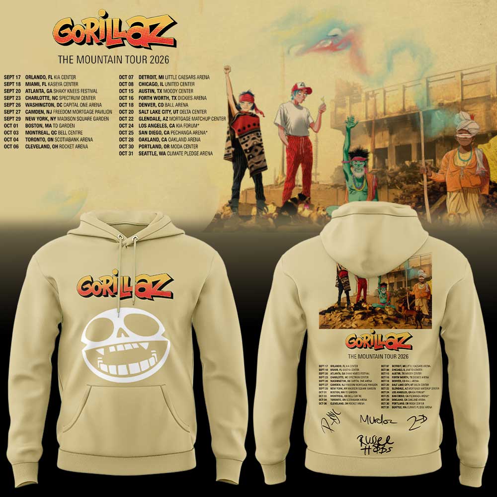 Gorillaz The Mountain Tour (2026–2027) Hoodie