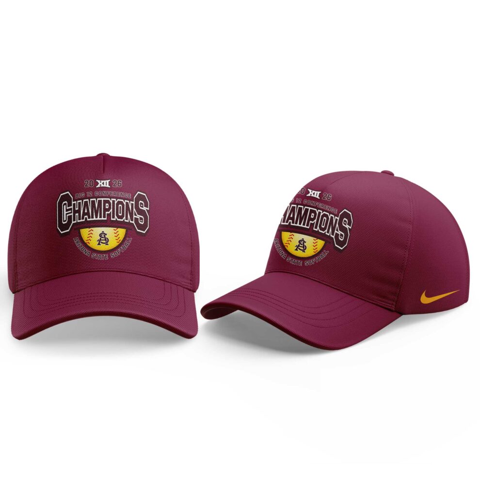 Arizona State Sun Devils 2026 Big 12 Softball Tournament Champions Locker Room Shirt Red
