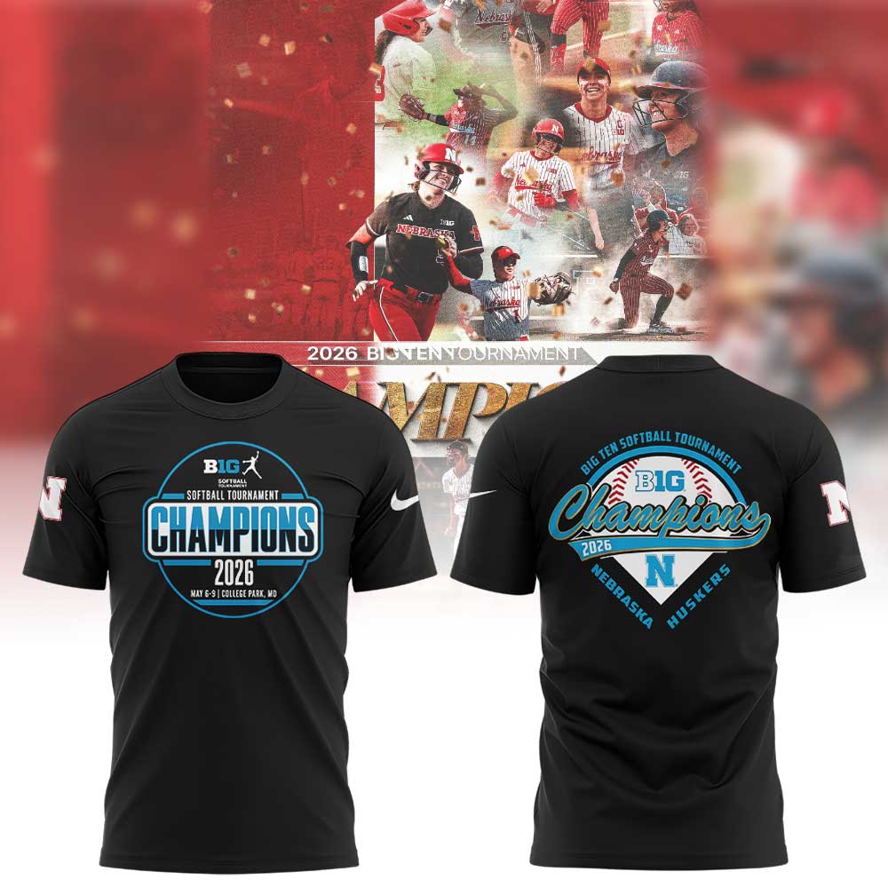 Nebraska Softball 2026 BIG TEN TOURNAMENT CHAMPIONS Shirt Black