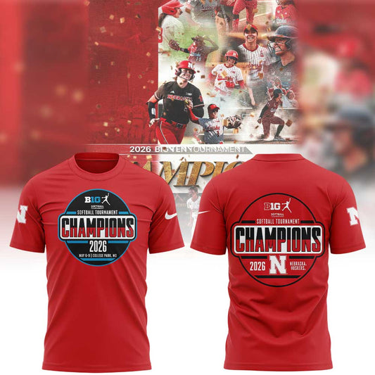 Nebraska Softball 2026 BIG TEN TOURNAMENT CHAMPIONS Shirt Red