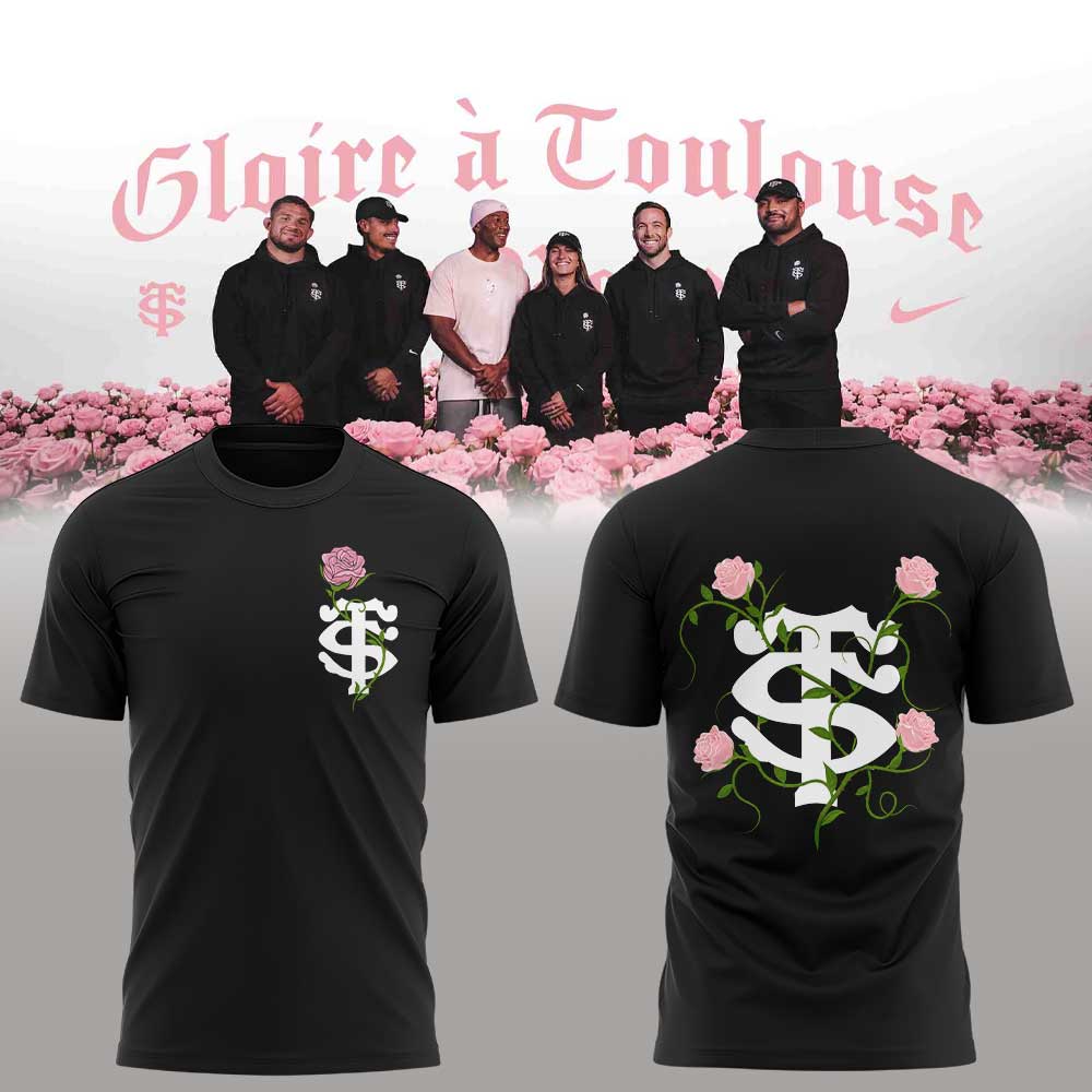 Stade Toulousain Rugby Collection Toulouse La Rose Shirt Black