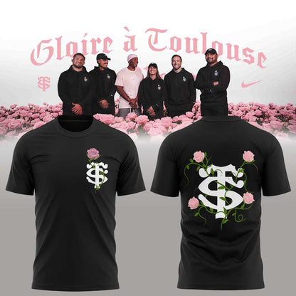 Stade Toulousain Rugby Collection Toulouse La Rose Shirt Black