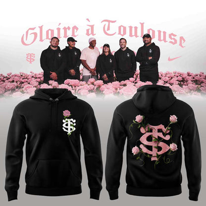 Stade Toulousain Rugby Collection Toulouse La Rose Hoodie Black