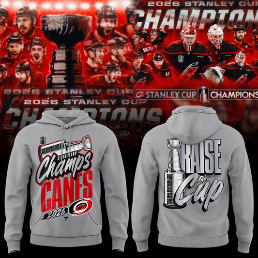 C Hurricanes 2026 Stanley Cup Champions Hoodie Gray