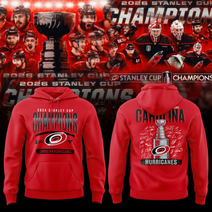 C Hurricanes 2026 Stanley Cup Champions Hoodie Red