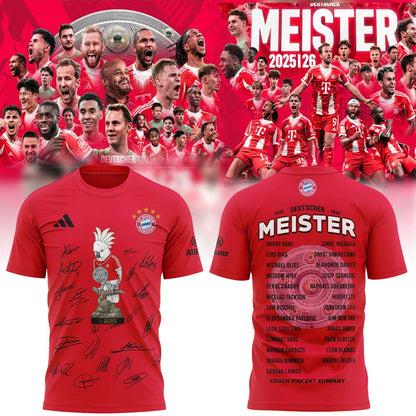 FC Bayern München DEUTSCHER MEISTER 2026 Shirt Red