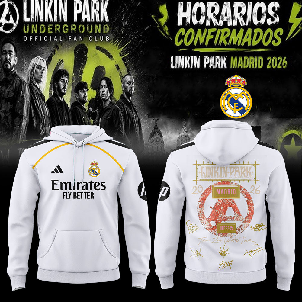 Linkin Park x Real Madrid From Zero World Tour 2026 in Madrid Limited Hoodie