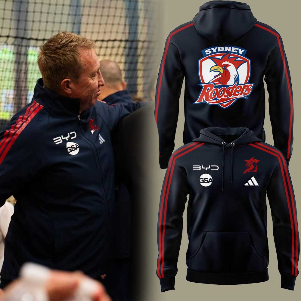 Sydney Roosters Coach Trent Robinson Presentation Blue Hoodie