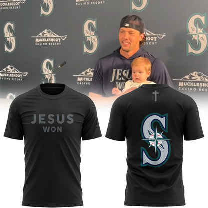 Limited Edition Seattle Mariners JESUS WON 2026 TShirt
