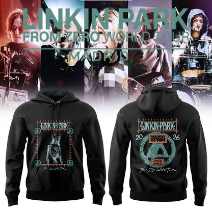 Linkin Park x From Zero world tour includes the Auditorio Miguel Ríos in Madrid, Spain. Hoodie