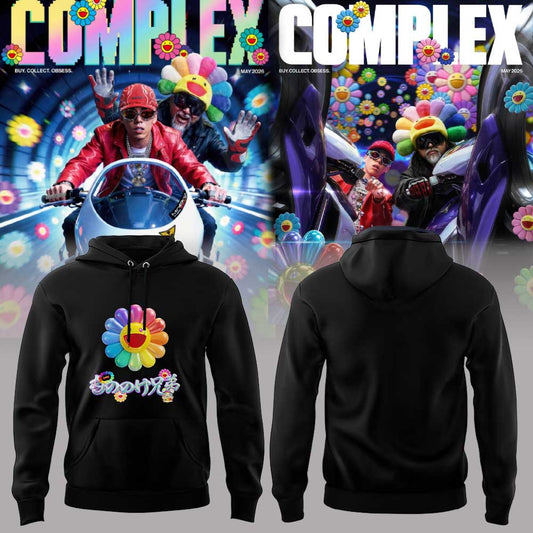 MNNK Bro. x Takashi Murakami x JP THE WAVY Collection 2026 Hoodie Black