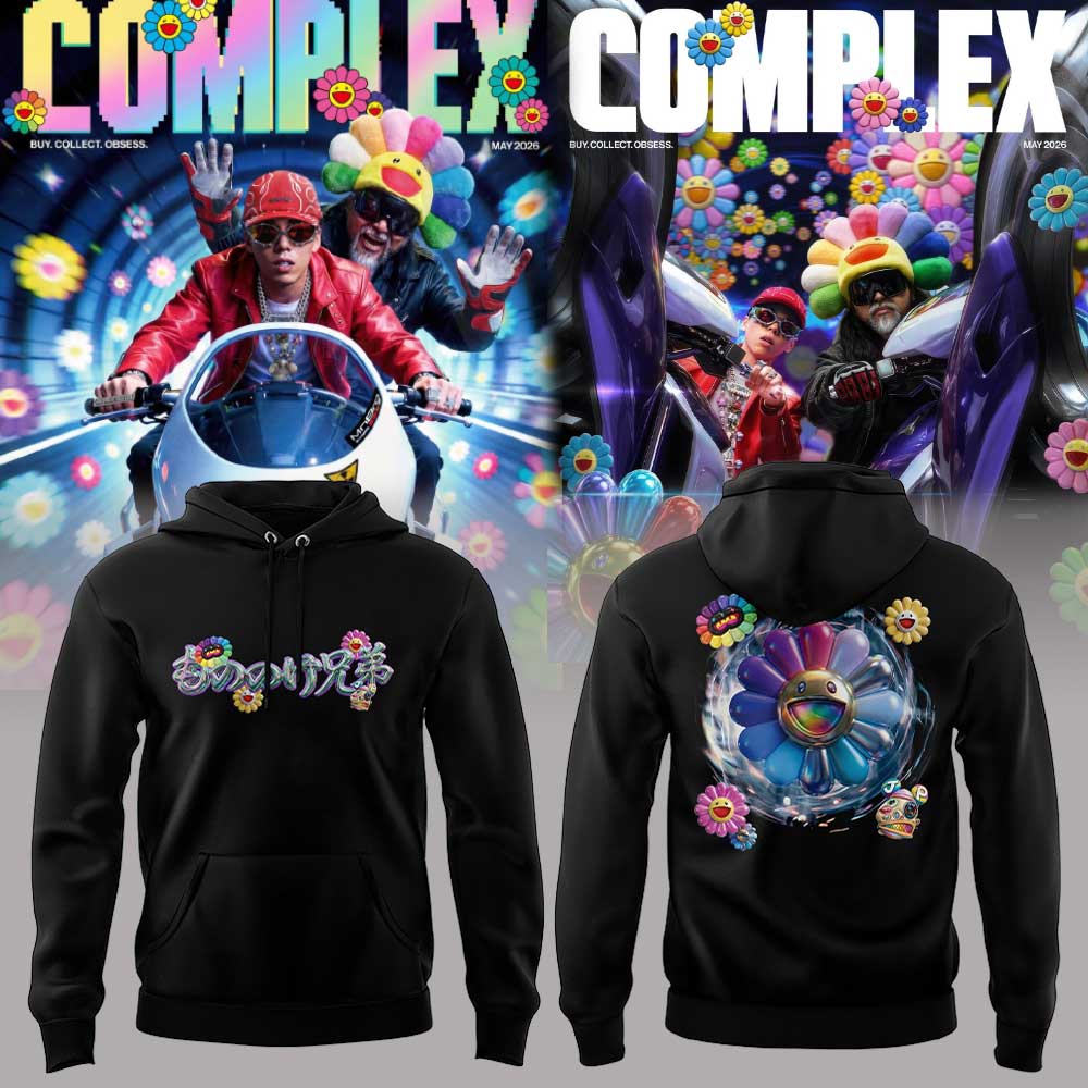 MNNK Bro. x Takashi Murakami x JP THE WAVY Collection 2026 Hoodie Black V2