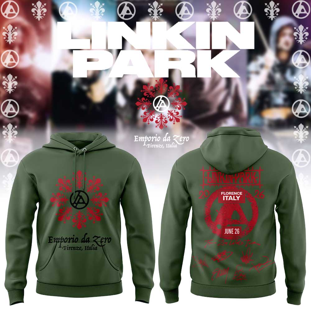 Linkin Park back in Italy at the Visarno Arena in Florence Hoodie Green