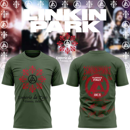 Linkin Park back in Italy at the Visarno Arena in Florence Shirt Green