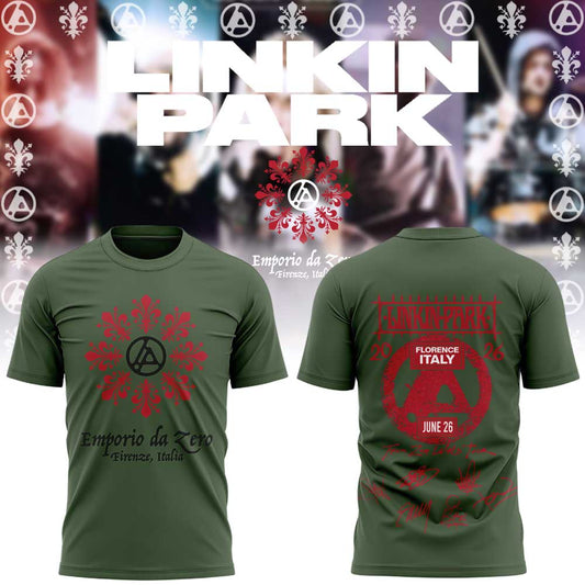 Linkin Park back in Italy at the Visarno Arena in Florence Shirt Green