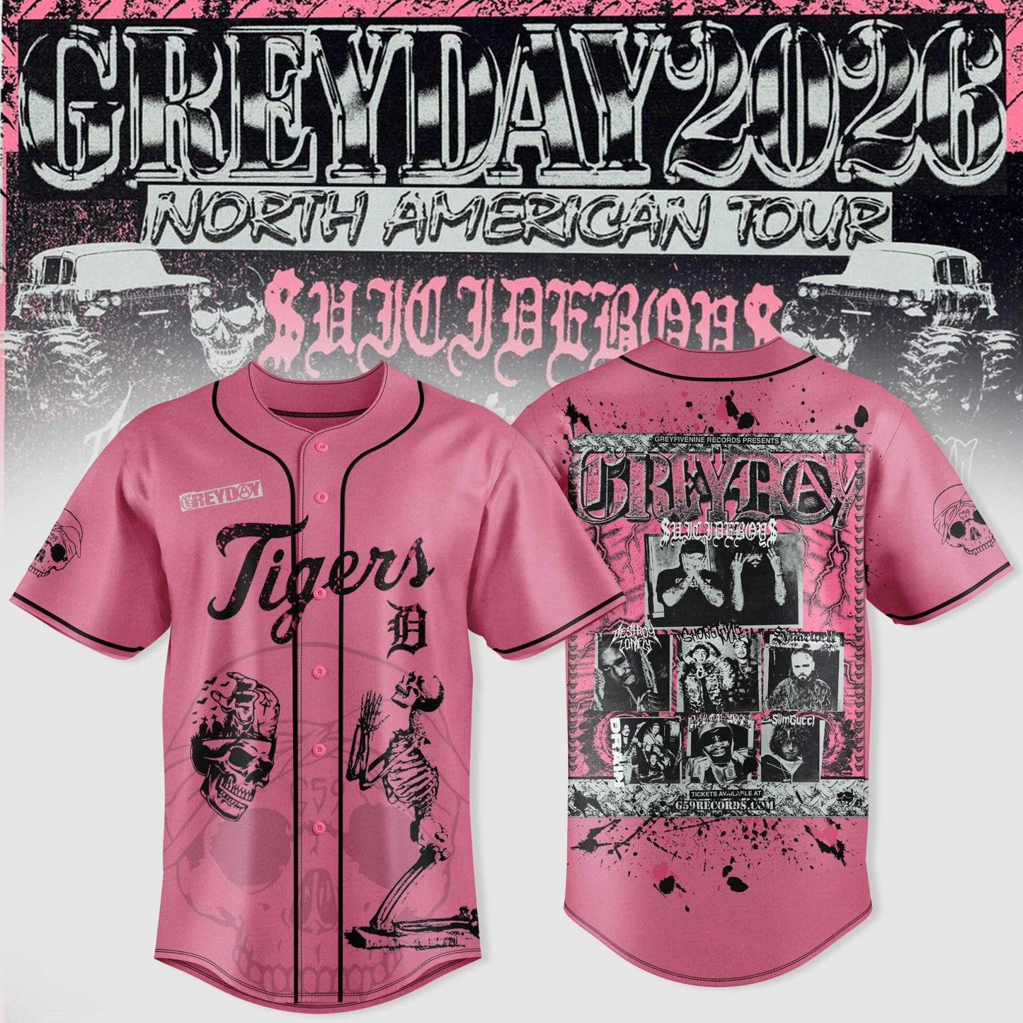 All Team MLB X $uicideboy$ Greyday 2026 “ North American Tour Jersey