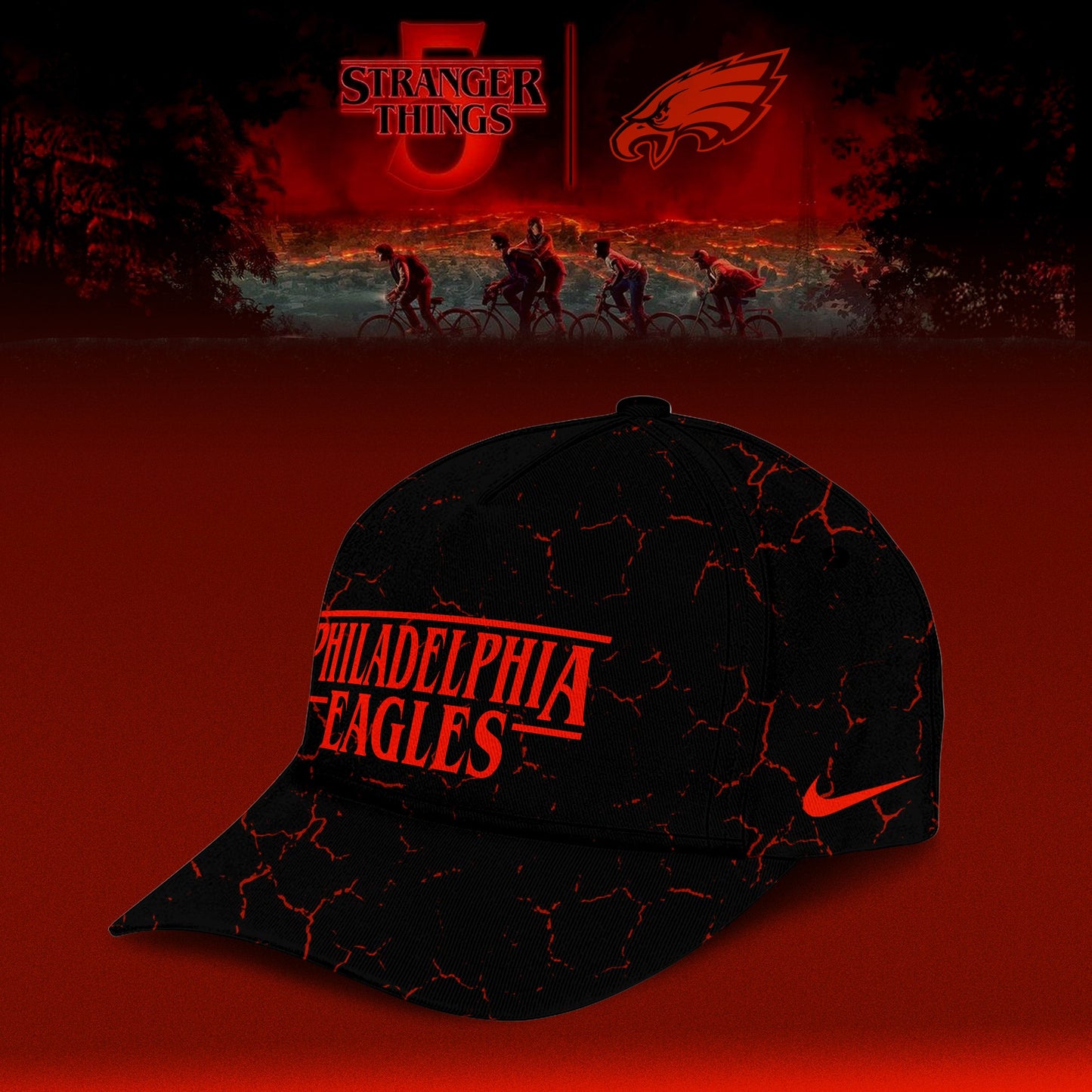 [Special Deal Black Friday] Philadelphia Eagles x Stranger Things Limited Hoodie