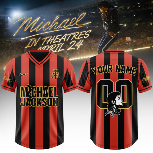Michael Jackson Customize Football Jersey – Special Movie Edition – Red&Black