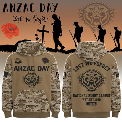 Wests Tigers “ Anzac Day Hoodie